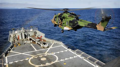 Helicopter landing on ship