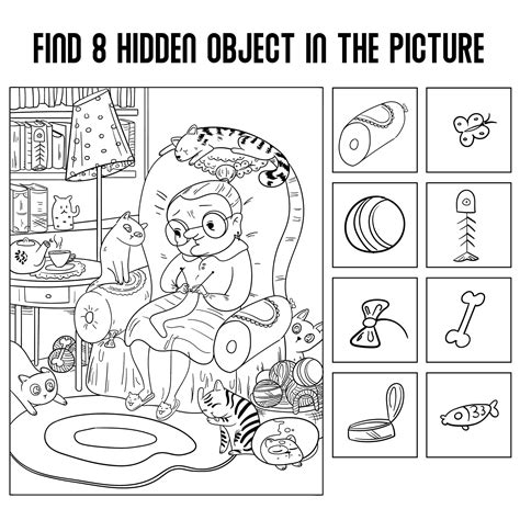 A hidden object printable featuring cartoon characters