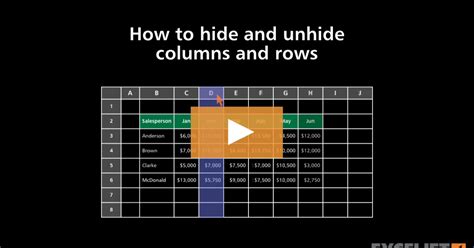 Hiding rows or columns in Google Sheets