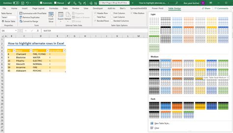 Highlight Alternate Rows