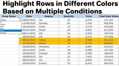 Highlight Rows Based on Conditions