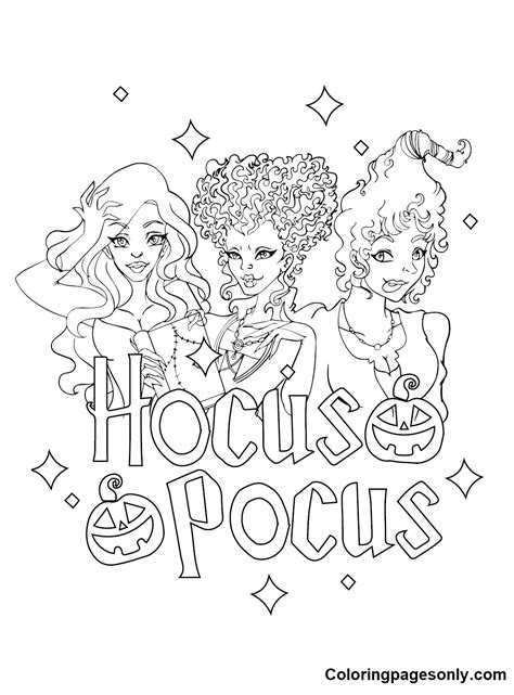 Hocus Pocus Coloring Pages for Adults