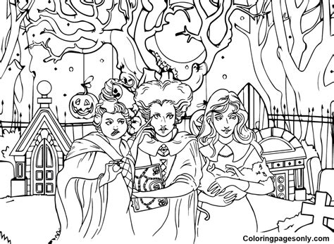 Hocus Pocus Coloring Pages Cottage