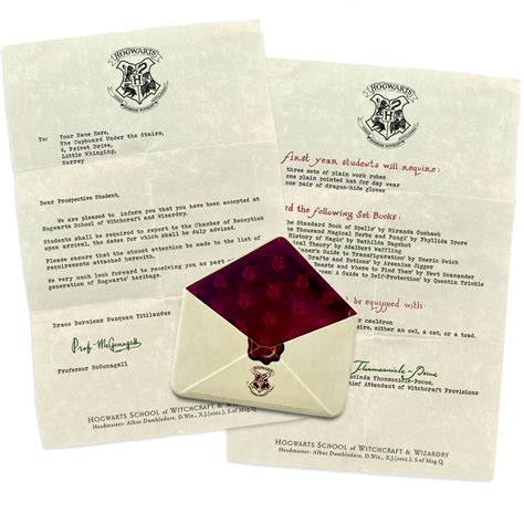 Hogwarts Acceptance Letter with Crest