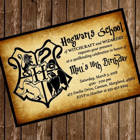 Hogwarts Birthday Invitation Templates