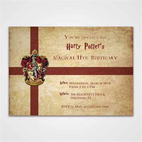 Hogwarts Crest Invitation