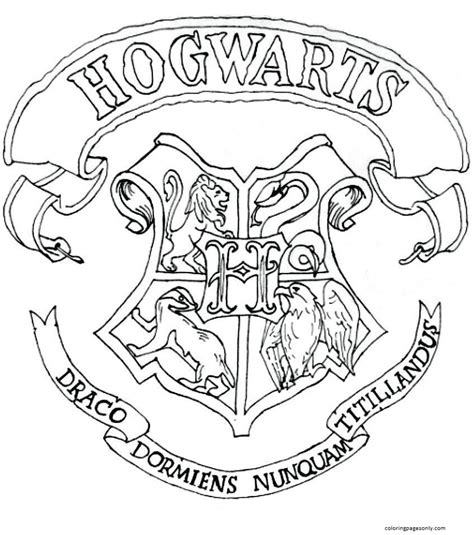 Hogwarts crest coloring page