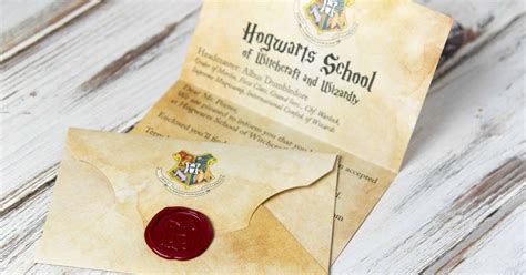 A Hogwarts letter with a wax seal