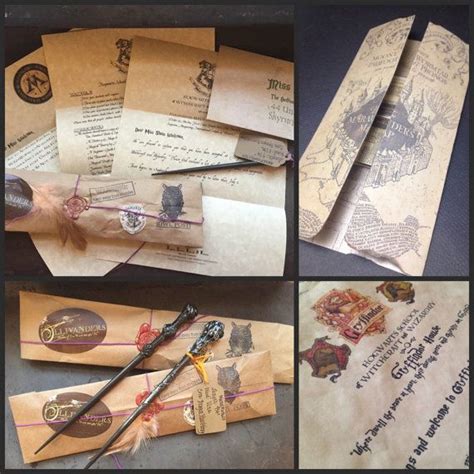 A Hogwarts letter with a parchment craft effect