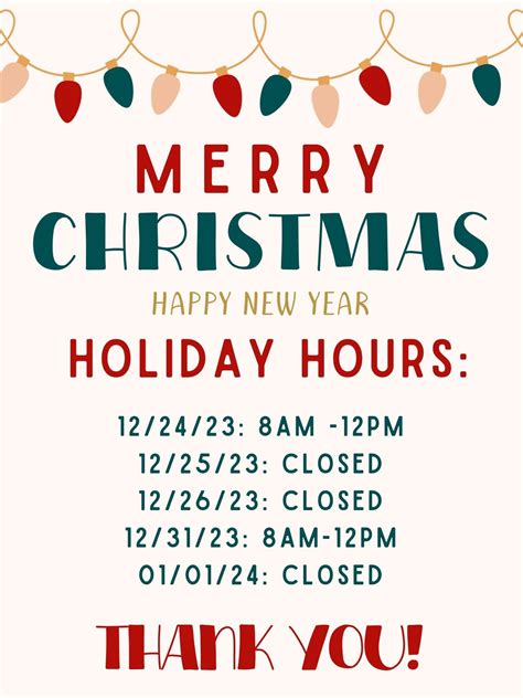 Holiday Hours