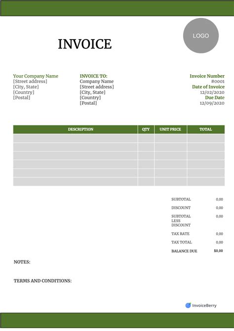 Home Depot Invoice Template in Google Docs