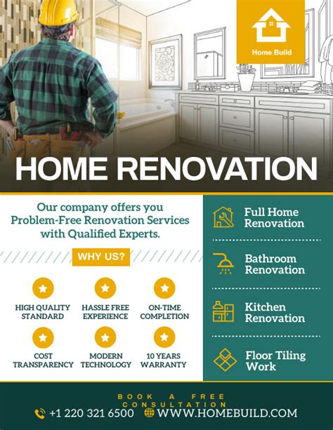 Home Renovation Flyer Template Design 8