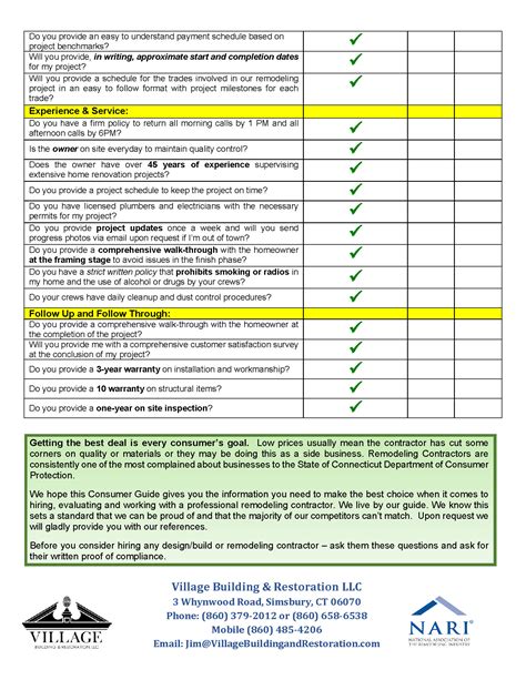 Home Renovation Hiring and Managing Contractors Checklist