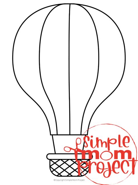 Colorful Hot Air Balloon Template