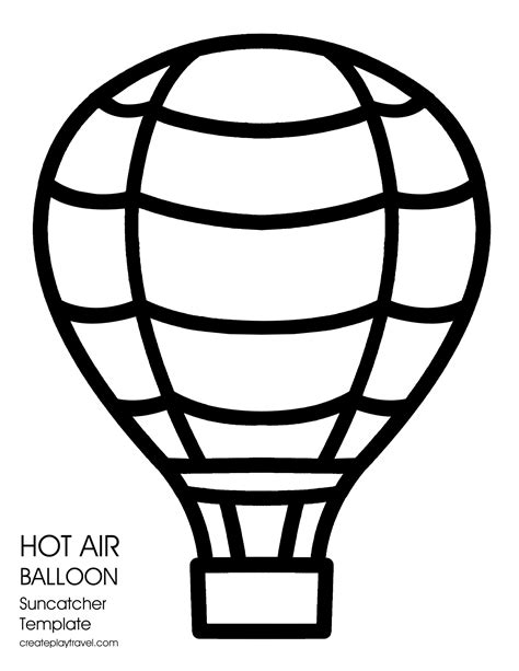 Hot Air Balloon Template with Quote