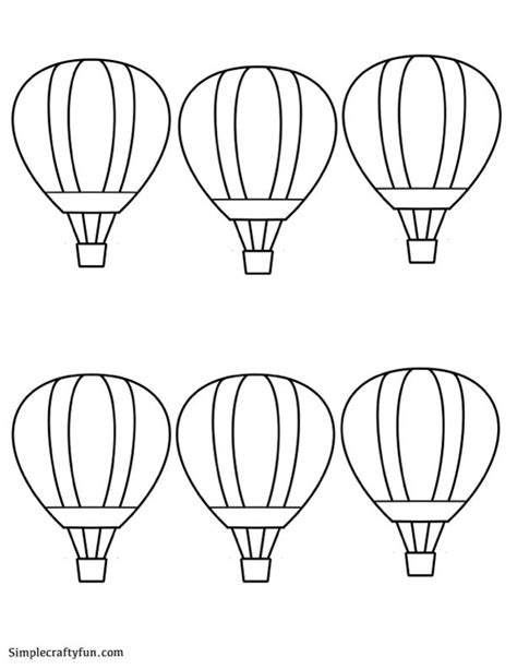 Hot Air Balloon Template with Basket