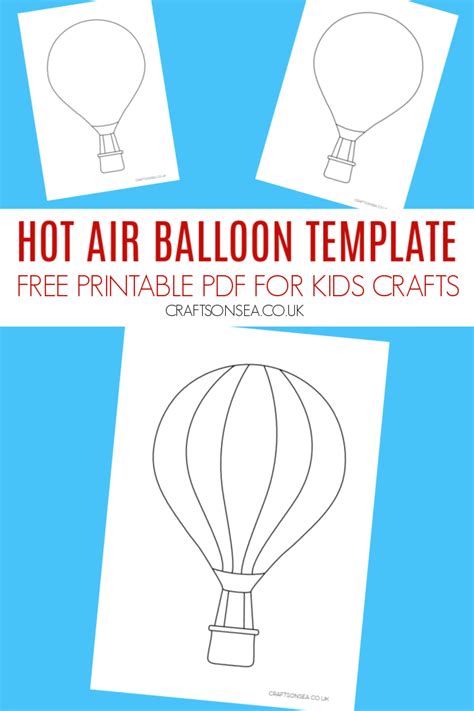 Hot Air Balloon Template with Envelope