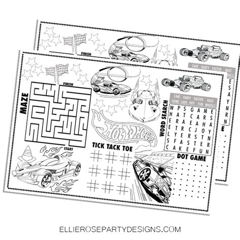 Hot Wheels Activity Sheets