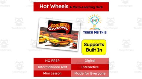 Hot Wheels Reading Comprehension