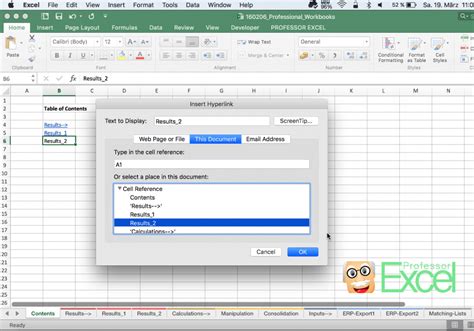 How to Make a Table of Contents in Excel