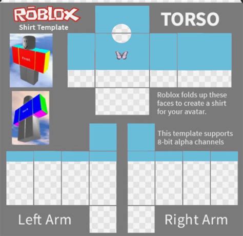 How to use Roblox transparent t-shirt template