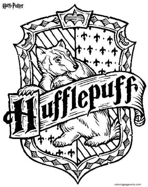 A printable book cover featuring the Hufflepuff crest.