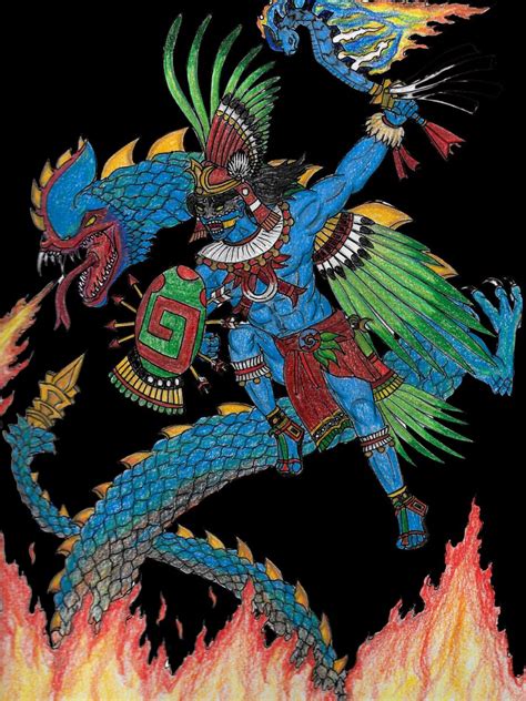 Huitzilopochtli, the Aztec god of war and sun