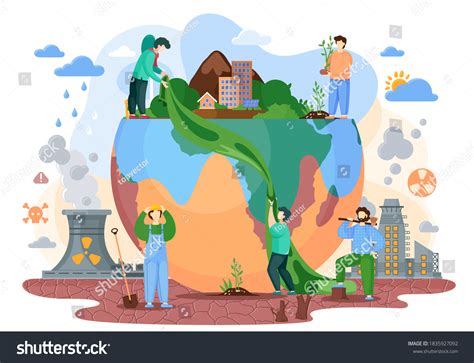 A graphic illustrating the impact of human activity on the natural world