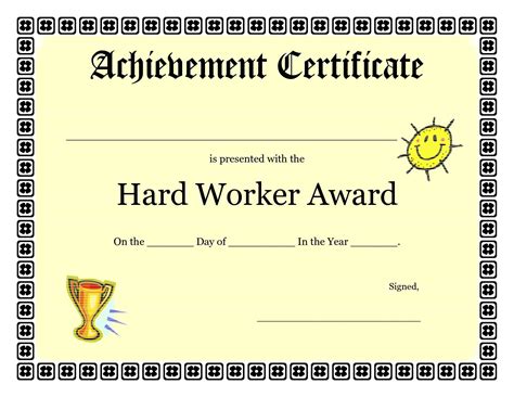 Humorous Achievement Templates Download