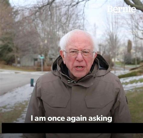 Bernie Sanders meme with a speech bubble