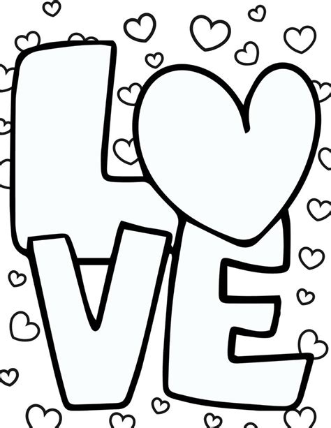 A flower-shaped coloring page with the words I Love You written in the center