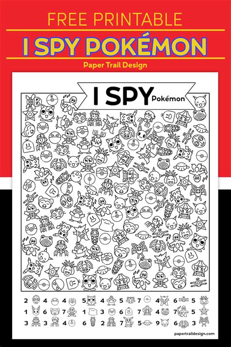 I Spy Pokémon Printable