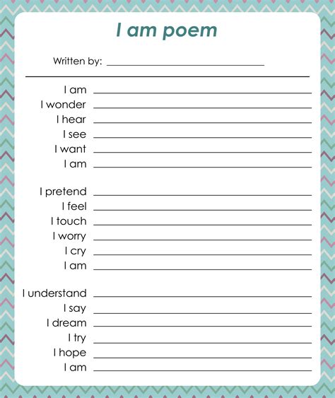 I Am Poem Template Example