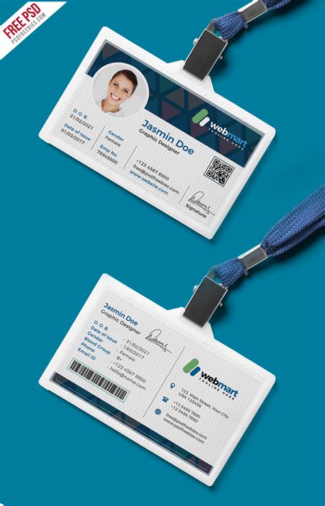 ID Card Template PSD Free