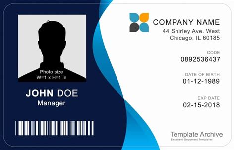 ID Card Template Word Free