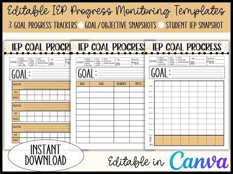 IEP Goal Progress Monitoring Template 7