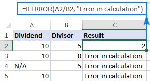 Returning a Custom Value with IFERROR