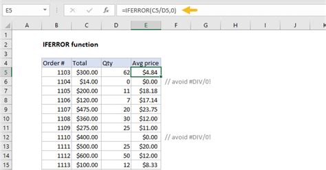 Returning a Default Value with IFERROR