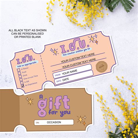 IOU Coupon Template