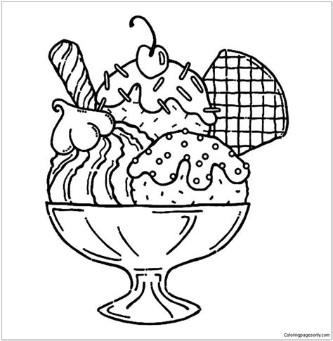 Ice Cream Sundae Coloring Pages