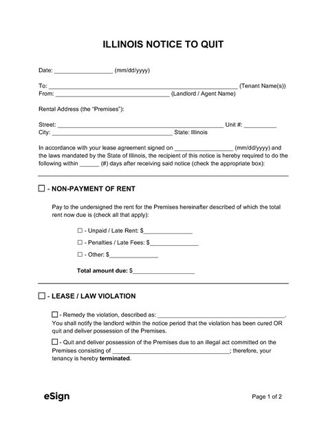 Illinois Eviction Notice Template 2