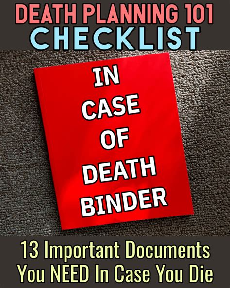 In Case of Death Binder Template