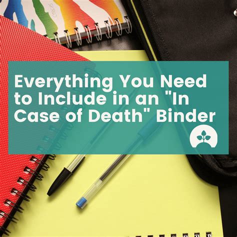 In Case of Death Binder Template Example 5