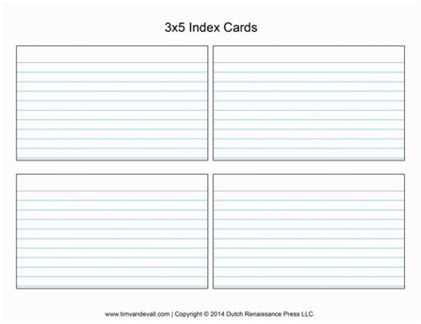 Index Card Templates in Google Docs