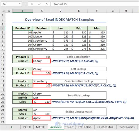 Index and Match Examples