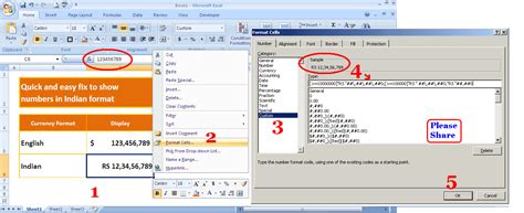 Indian Currency Format in Excel Image 1