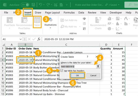 Inserting an Excel Table into Word