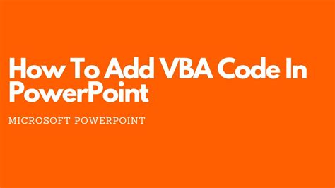 Insert VBA Code into PowerPoint