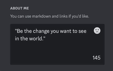 Inspirational Discord Bio Example