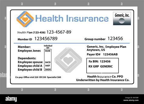 Insurance Card Template Example Completed